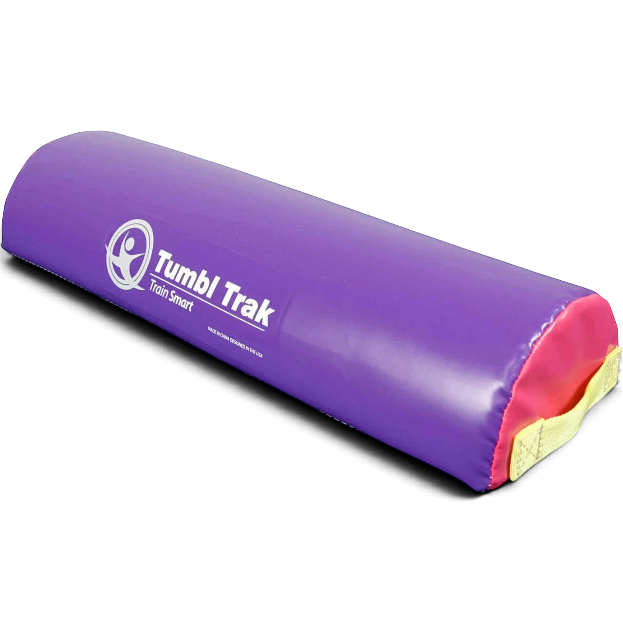 UK Gym Pits purple foam half round training tool with Tumbl Trak branding for gymnastics and balance exercises