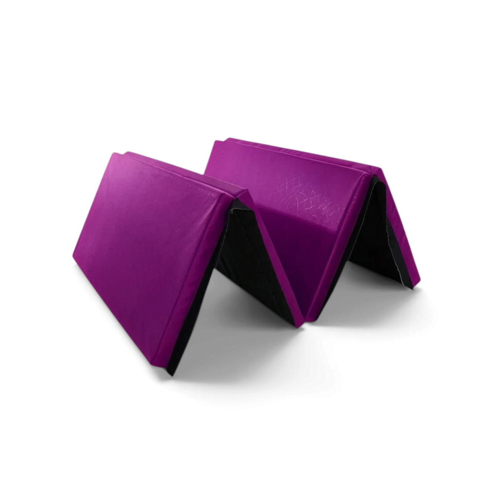 UK Gym Pits purple foldable gymnastics mat made of durable PVC foam for home or club exercise and soft play