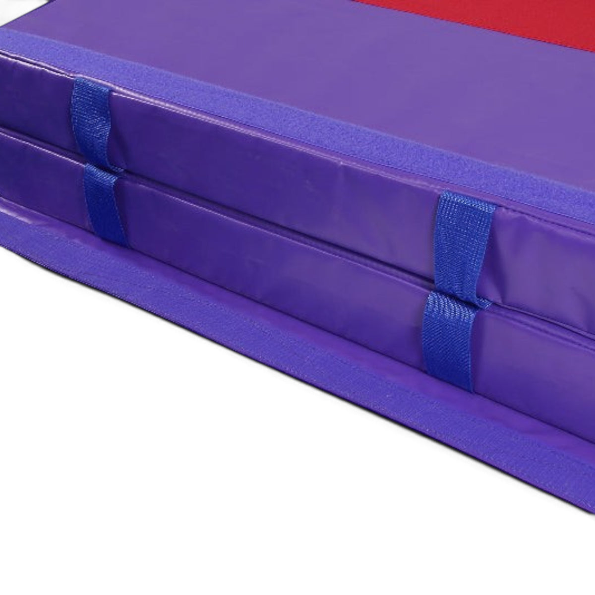 UK Gym Pits purple folding junior practice mat with webbed handles for gymnastics tumbling and landing safety