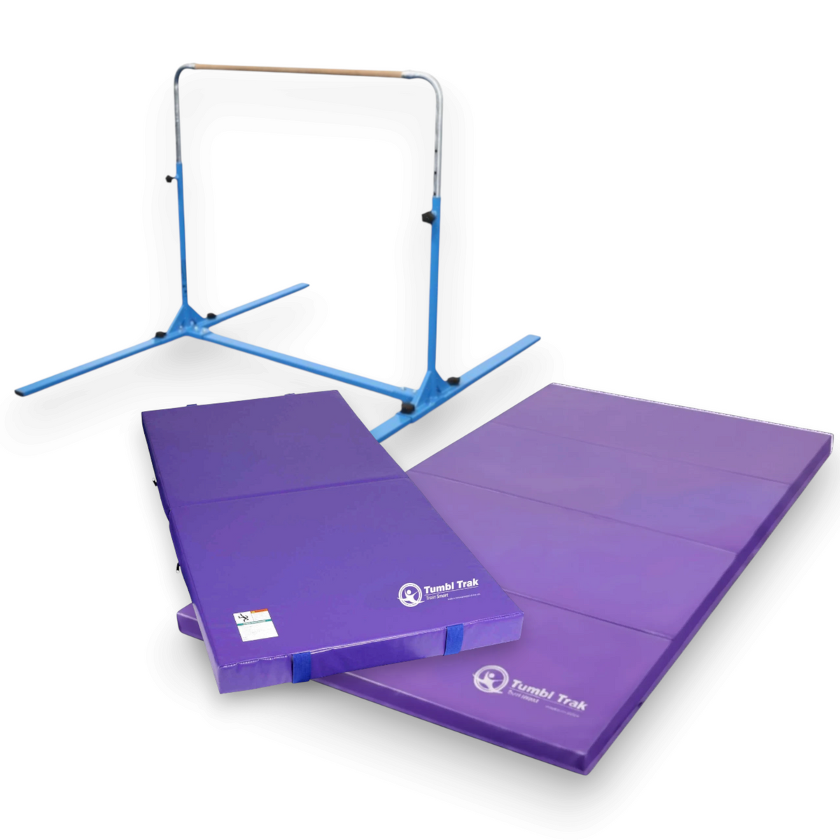 UK Gym Pits purple folding gymnastics practice mat with durable vinyl surface for tumbling and floor exercises