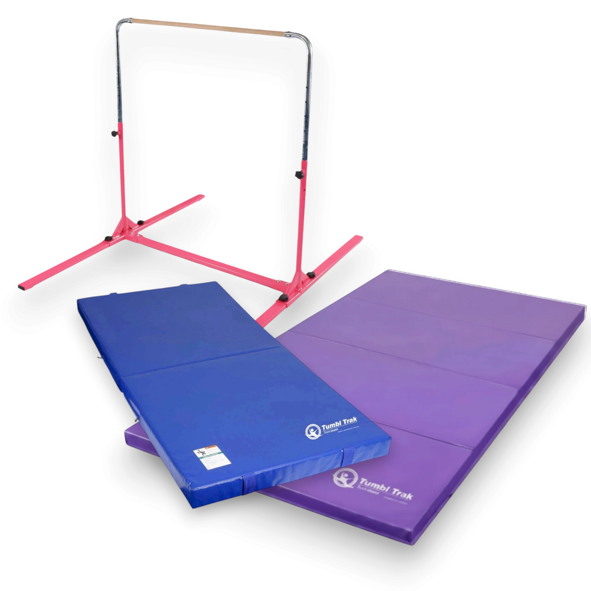 UK Gym Pits purple folding gymnastics practice mat with durable vinyl surface for tumbling and floor exercises