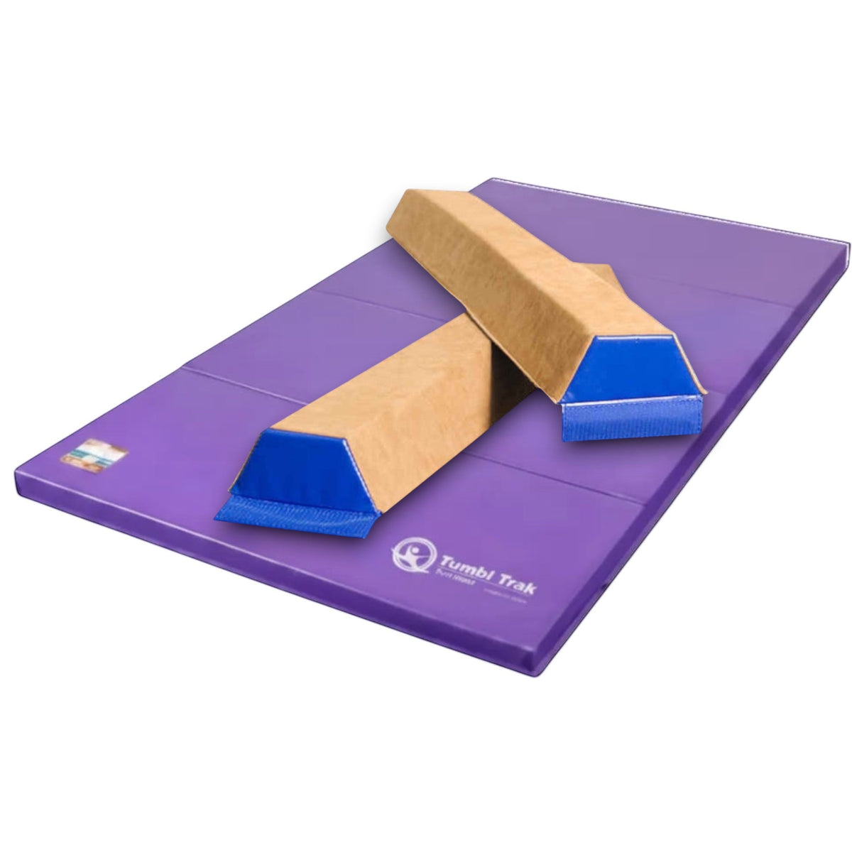 UK Gym Pits purple folding tumbling mat for gymnastics practice made from durable vinyl with foam padding