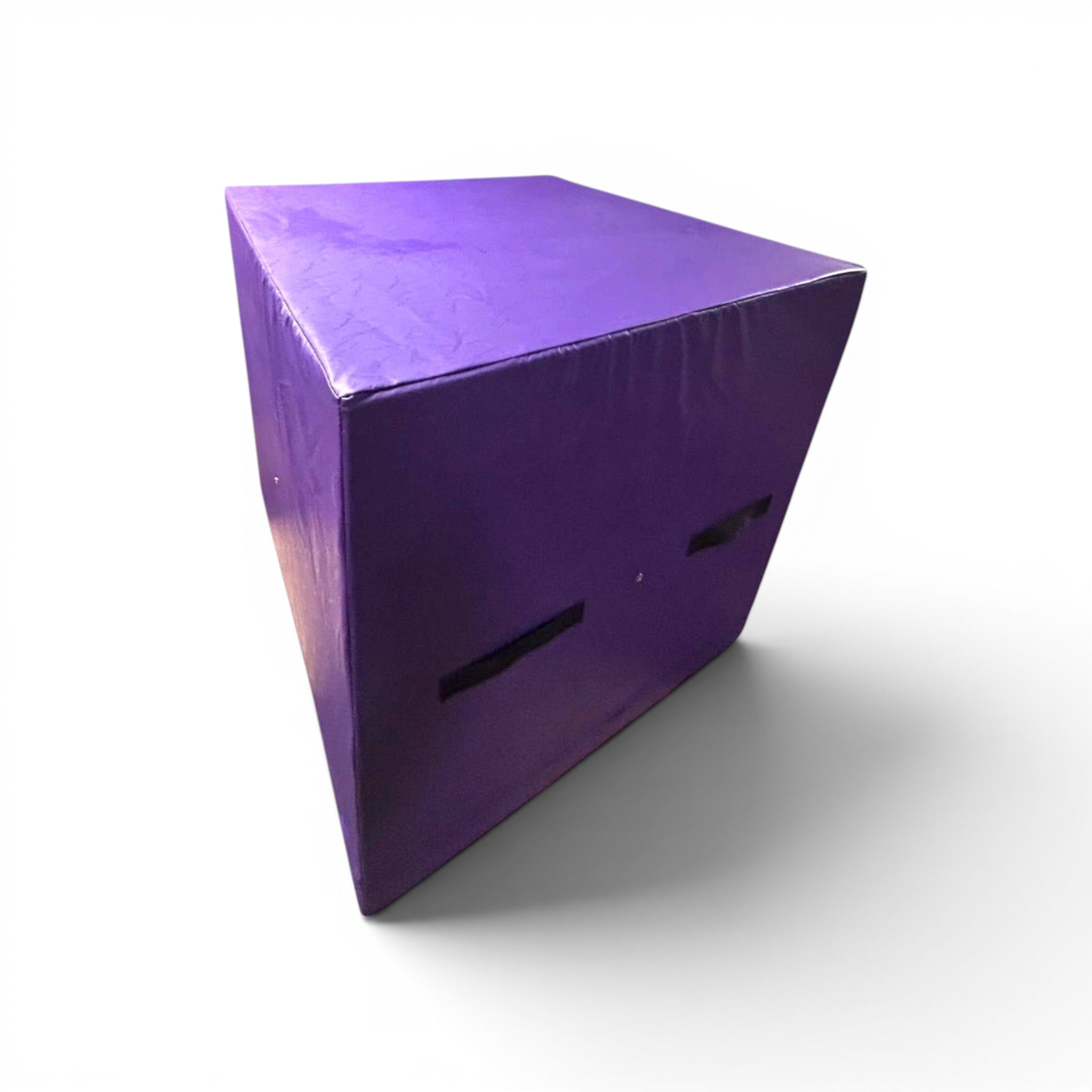 UK Gym Pits purple square gymnastics spotting and coaching block with heavy duty PVC cover and side handles