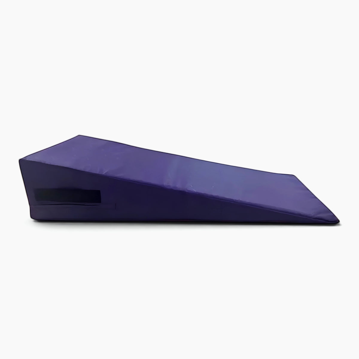 UK Gym Pits purple inclined wedge foam mat for gymnastics and soft play with carry handles and anti-slip base.
