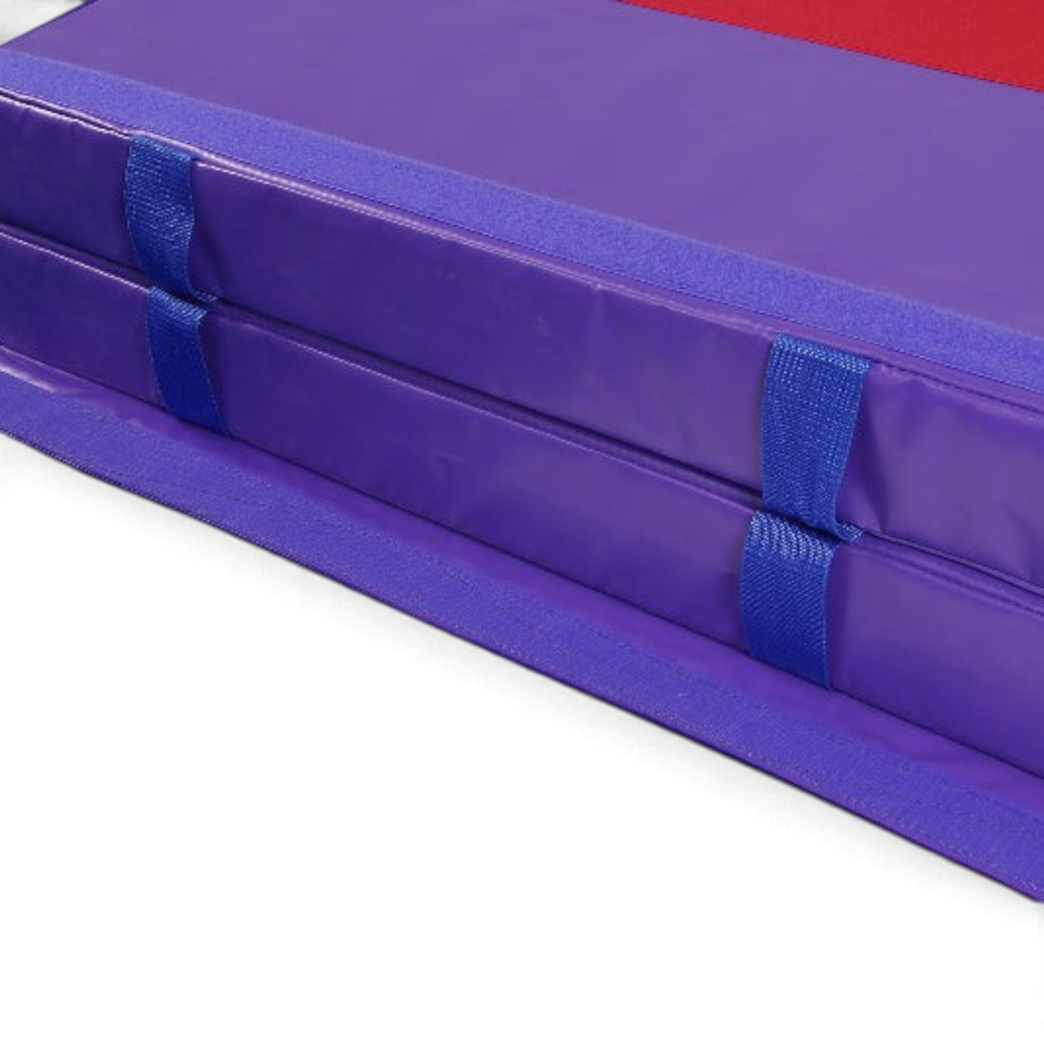 UK Gym Pits purple junior practice mat with webbed handles and foldable vinyl design for gymnastics training.