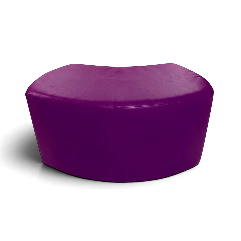UK Gym Pits purple modular snake seating section made of soft, easy-to-clean PVC foam for children's soft play.