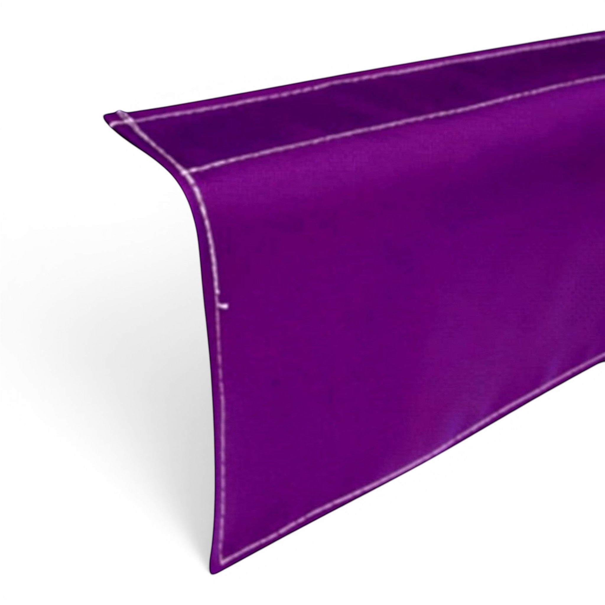 UK Gym Pits purple PVC drop-down side skirt for sprung gymnastics floors with double-stitched overflap