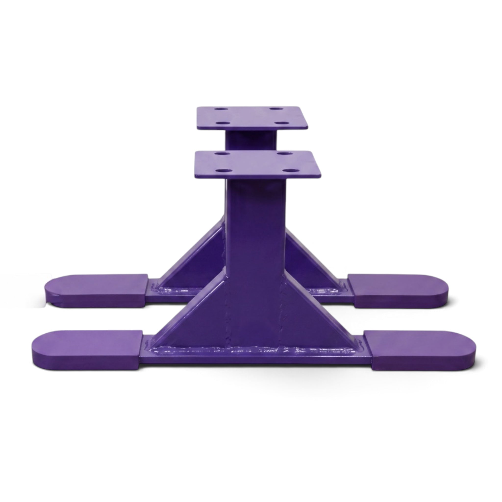 UK Gym Pits purple steel Addie Beam Riser Legs for gymnastics equipment, 30cm high with rubber-coated base