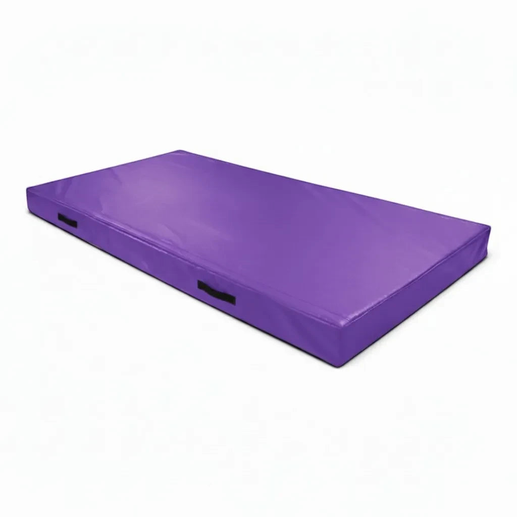 UK Gym Pits purple FIG specification push-on trampoline safety mat with side handles and flame retardant foam