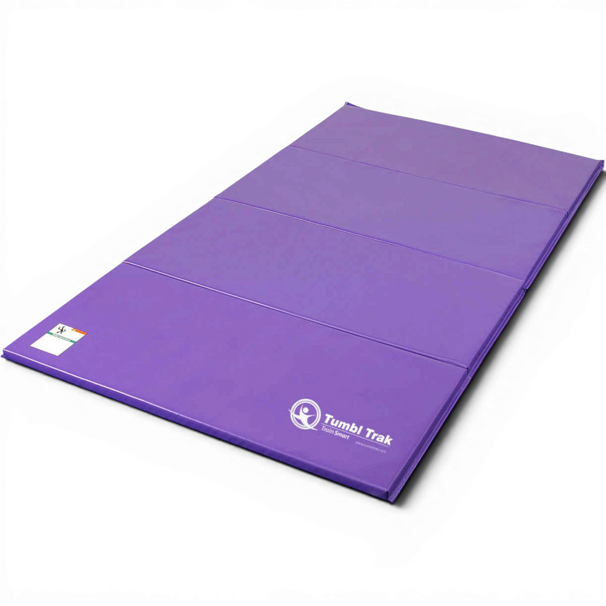 UK Gym Pits purple folding tumbling mat for gymnastics and exercise training with durable vinyl surface