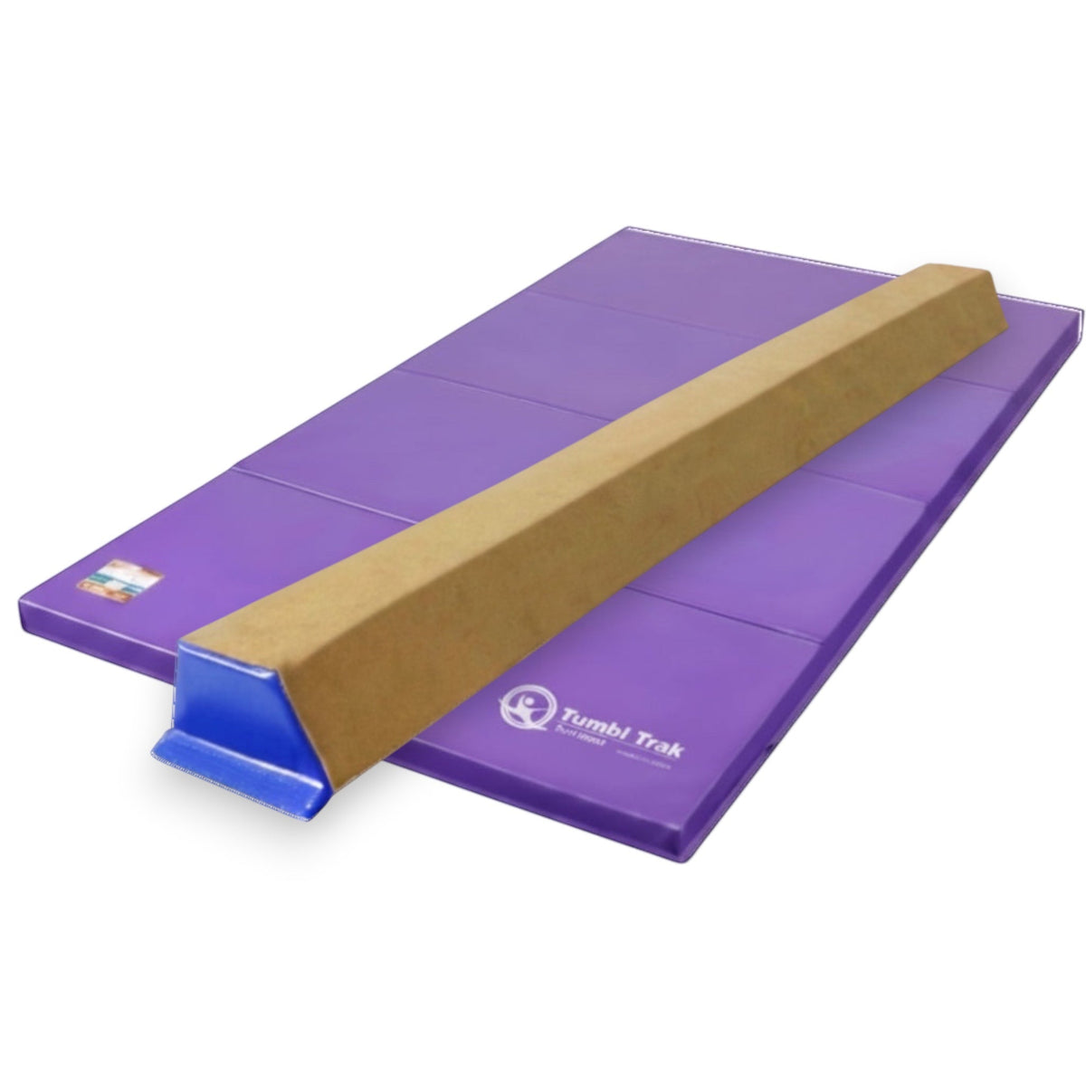 UK Gym Pits purple folding tumbling mat for gymnastics practice with durable vinyl surface and panel design
