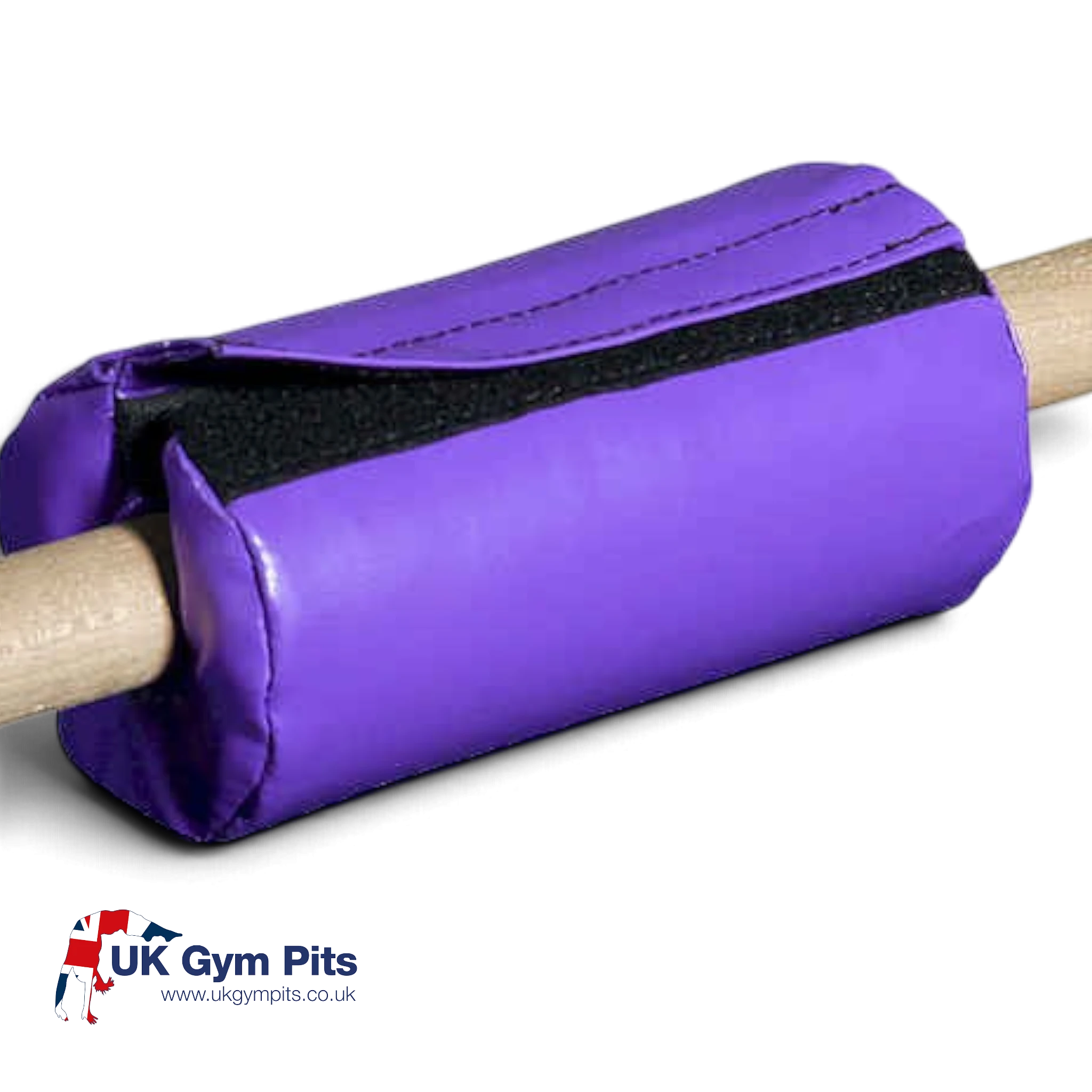 UK Gym Pits purple vinyl bar pad with Velcro closure for gymnastics training bars