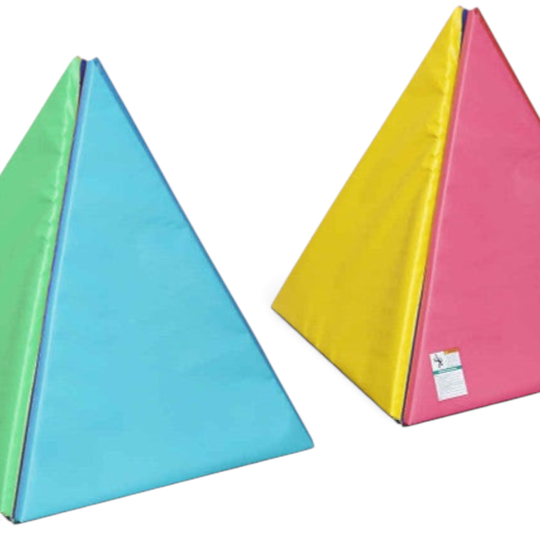 UK Gym Pits rainbow pizza mat folded into wedge shapes made of durable multicoloured vinyl for classroom activities