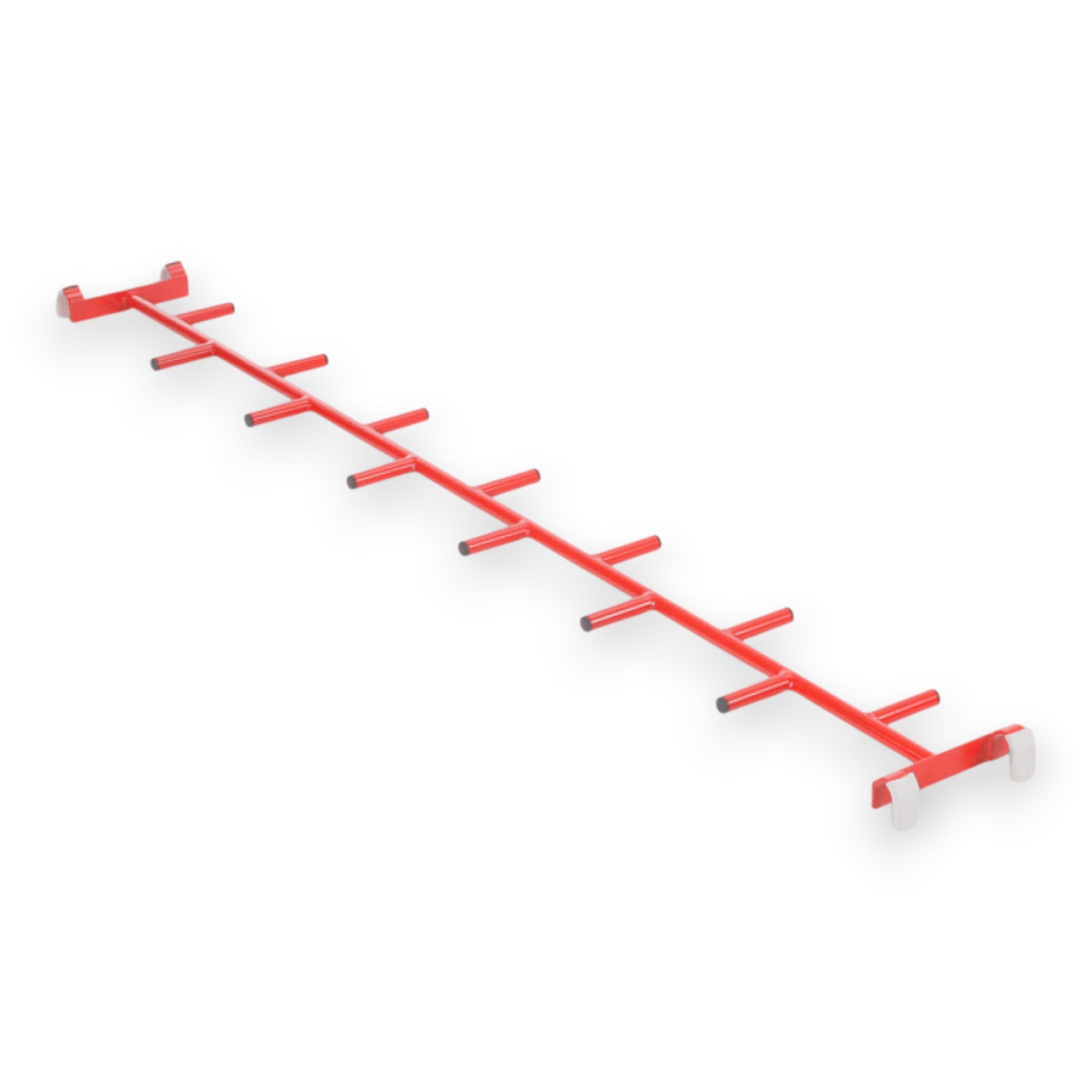 UK Gym Pits red tubular steel agility linking cat ladder for children's gymnastics equipment with secure hooks