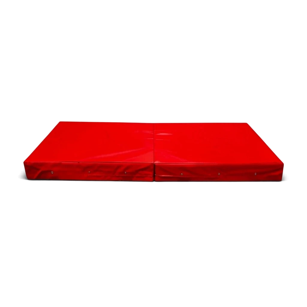 UK Gym Pits red folding safety mat for gymnastics and martial arts with shock-absorbing foam and anti-slip base