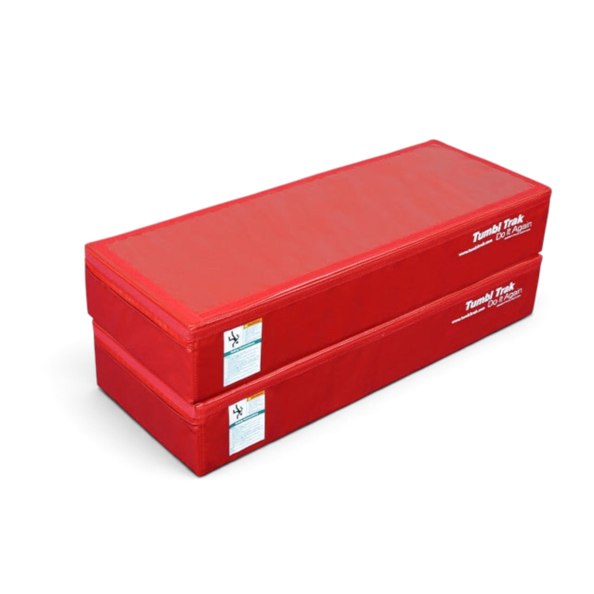 UK Gym Pits red vinyl booster blocks for gymnastics training stacked for versatile gym setups and spotting