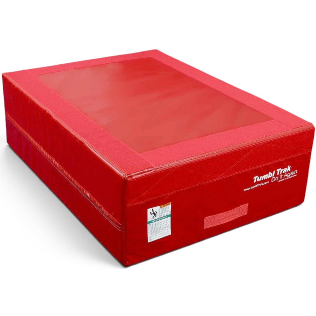 UK Gym Pits red gymnastics vault base block with durable vinyl surface and side handles for training