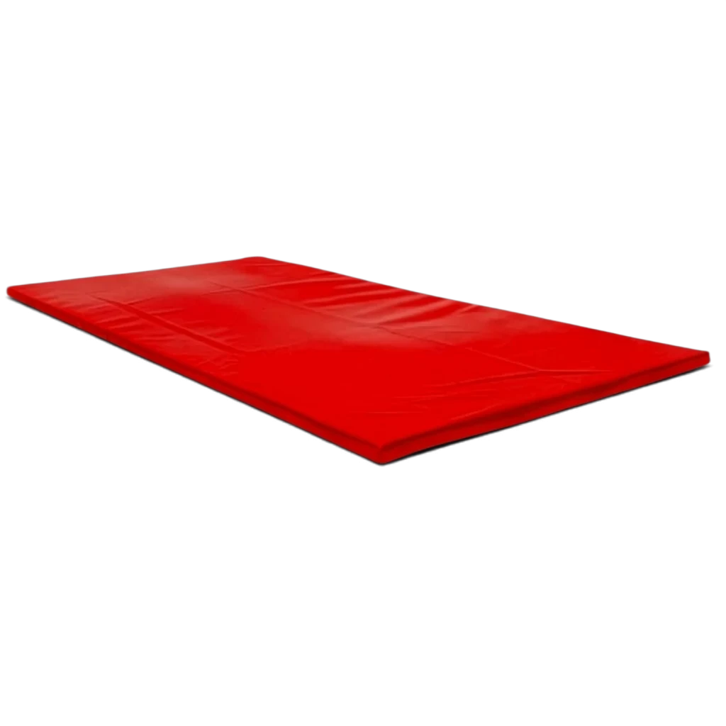 UK Gym Pits heavy duty red chipfoam fitness mat with a durable PVC surface for gymnastics and martial arts training.
