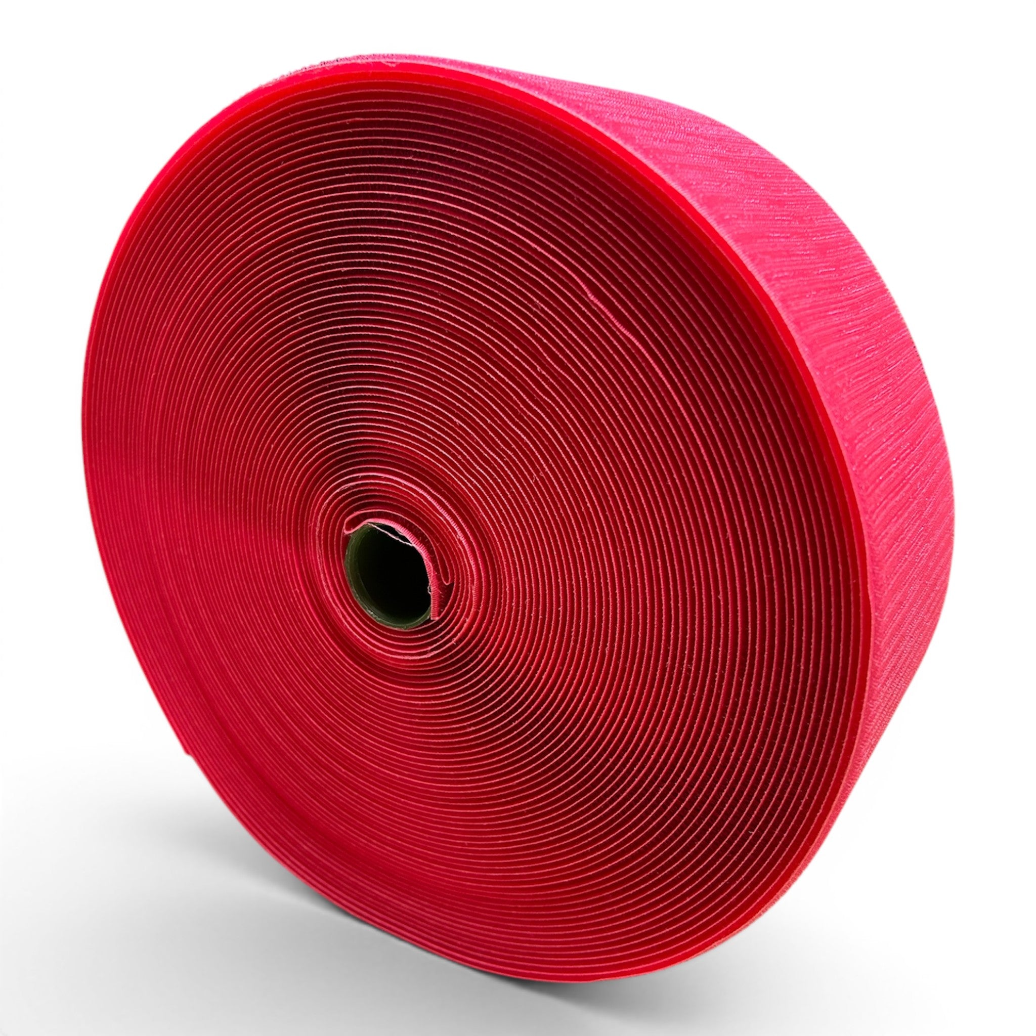 UK Gym Pits red hook velcro roll for joining carpet mat rolls, 10cm wide and 25m long.