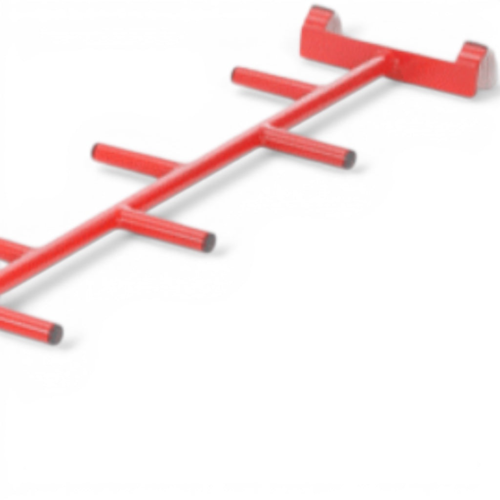 UK Gym Pits red powder coated metal agility cat ladder with safety hooks for climbing equipment