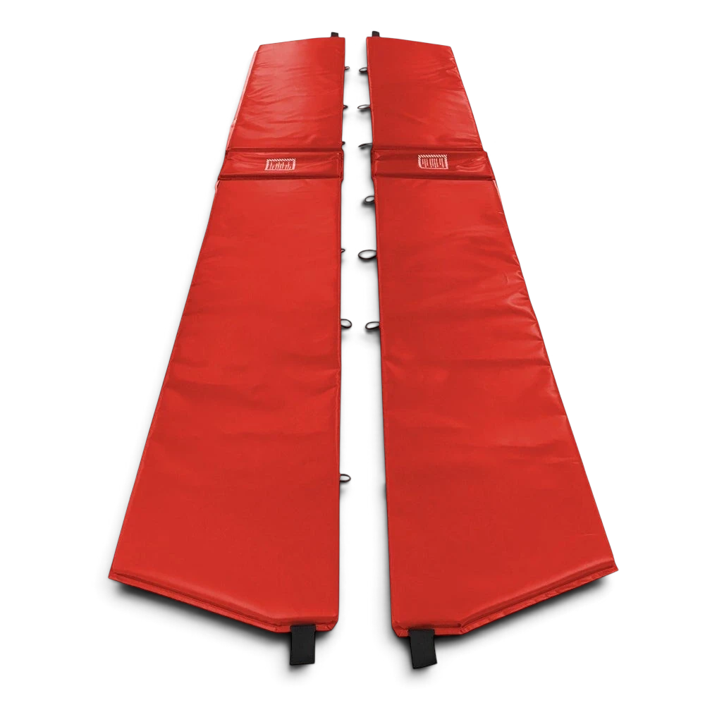 UK Gym Pits red PVC foam replacement frame pads for mini trampolines with lacing cords and fixings