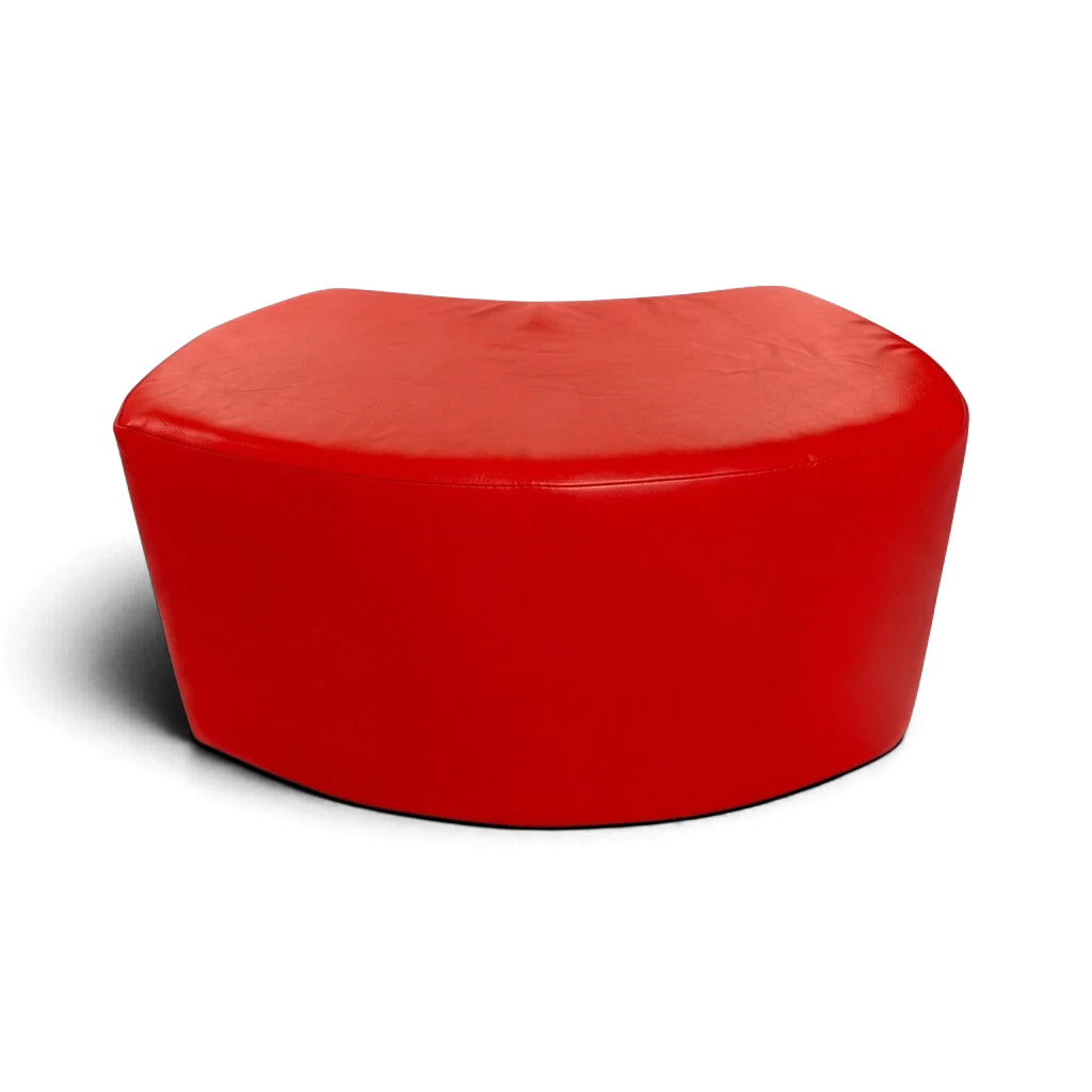 UK Gym Pits red modular soft play seating section made from durable easy-to-clean PVC for children