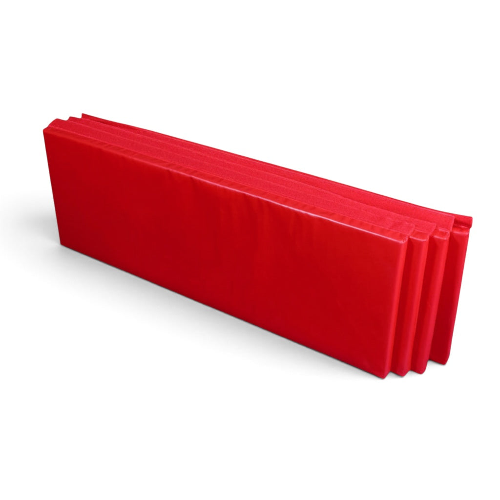 UK Gym Pits set of four red padded vinyl skirts for Tumbl Trak frames with Velcro attachments