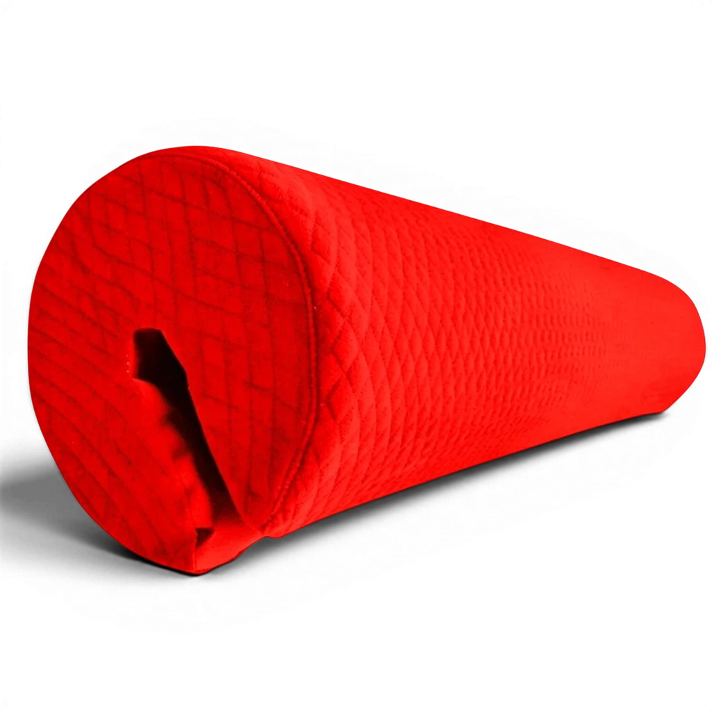 UK Gym Pits red cylindrical parallel bars safety pad with quilted fabric texture for gymnastics shock absorption