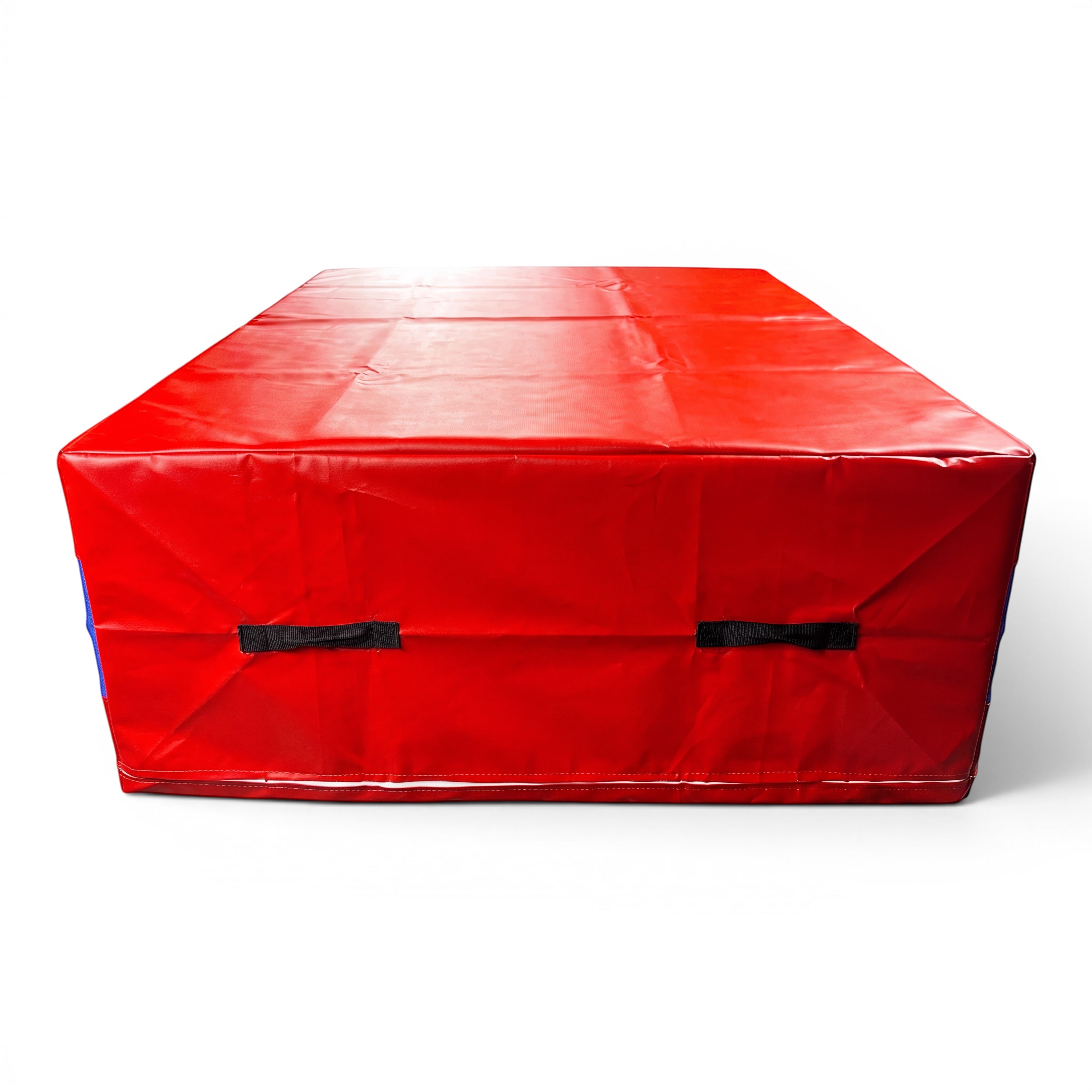 UK Gym Pits red resi foam landing pit with heavy duty handles and reinforced PVC cover for gymnastics safety