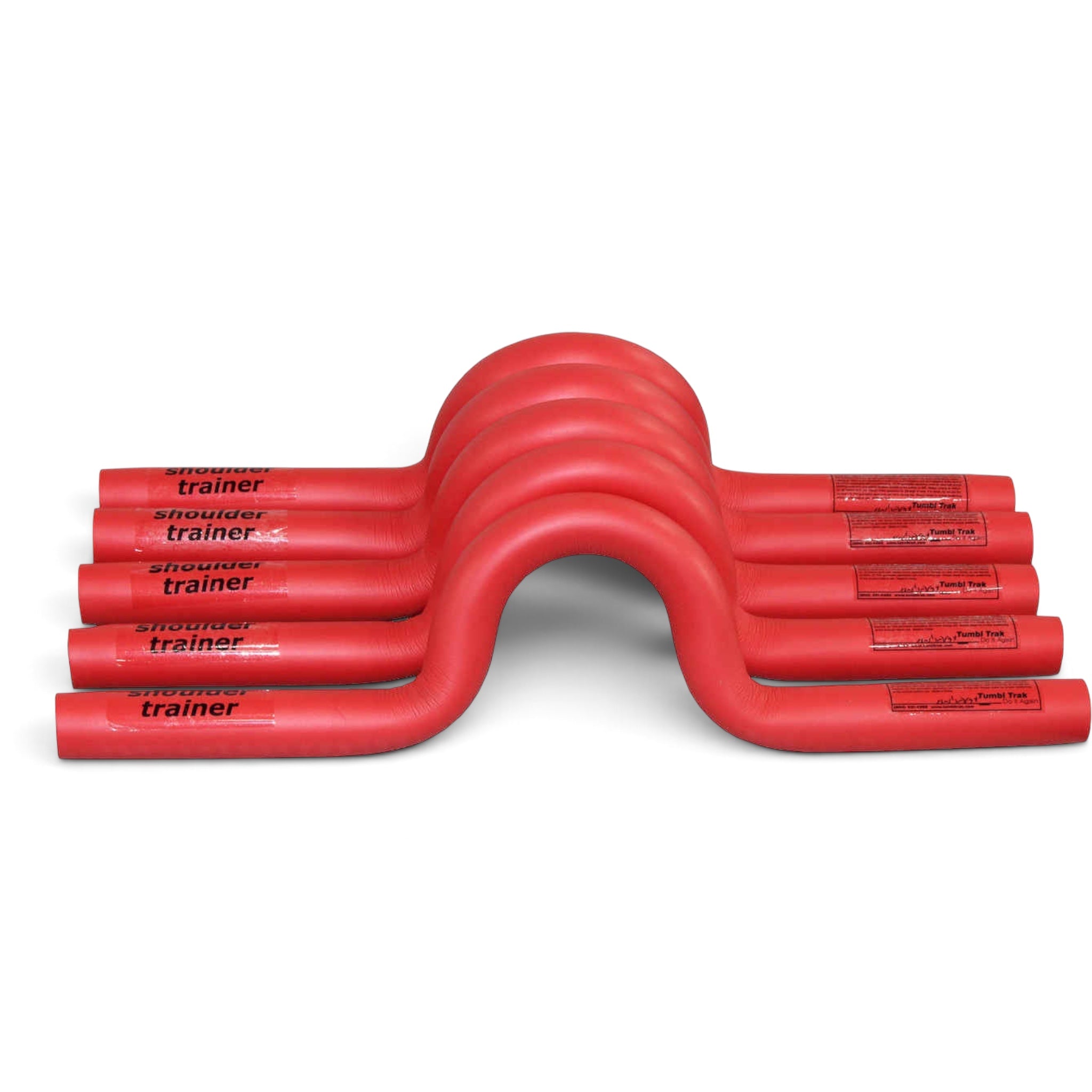 UK Gym Pits red padded open shoulder trainers for gymnastics training, designed to maintain proper form.