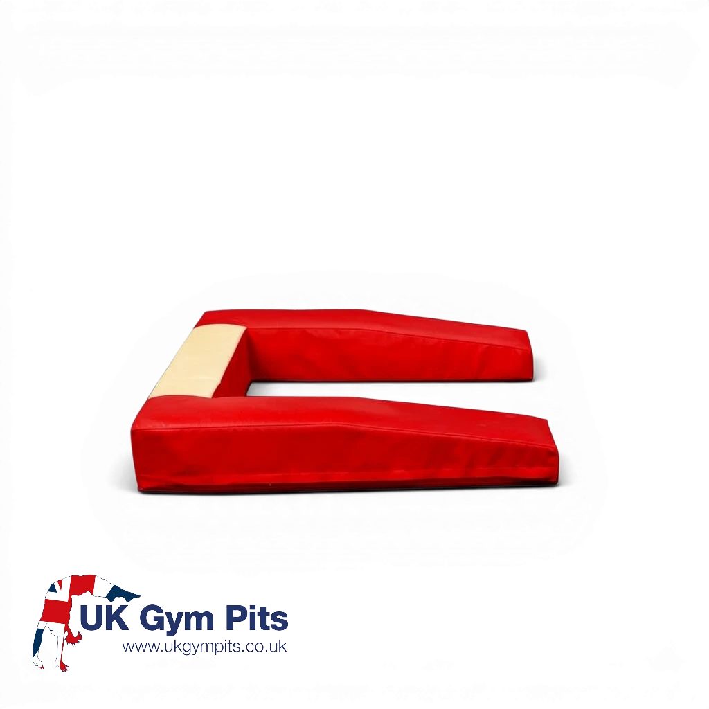 UK Gym Pits FIG approved red and beige PVC springboard safety surround mat for gymnastics equipment