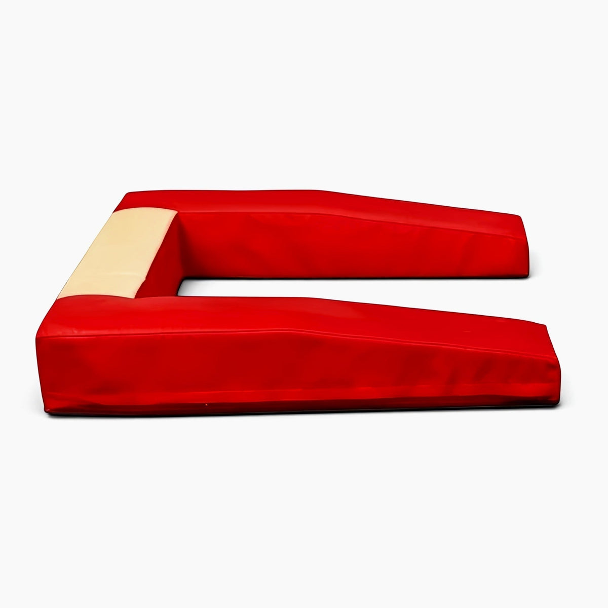 UK Gym Pits FIG approved red and beige PVC springboard safety surround mat for gymnastics equipment