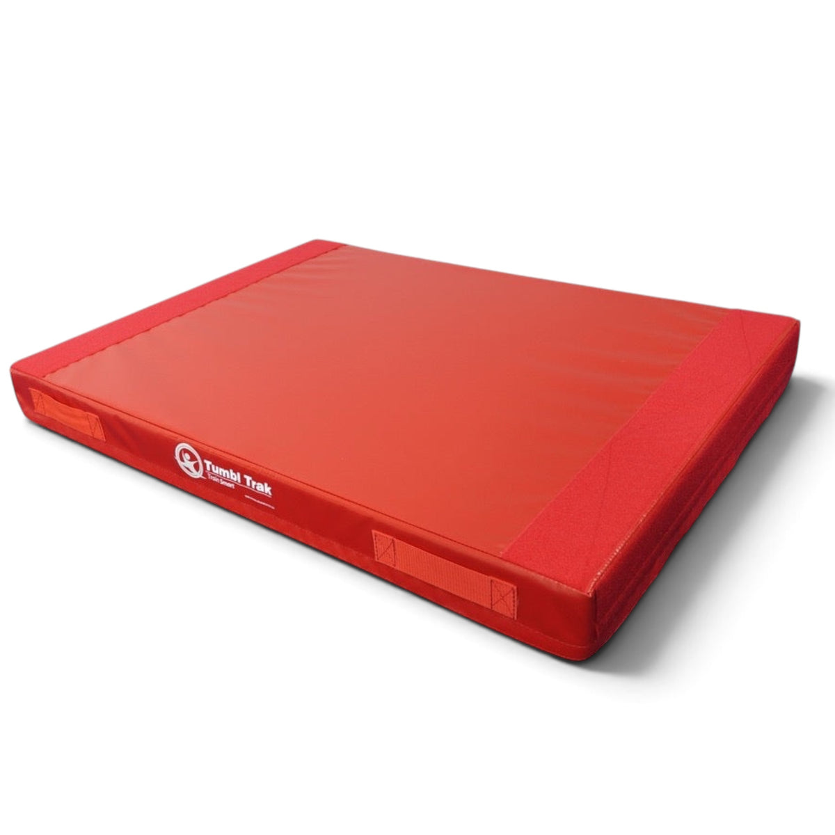 UK Gym Pits red vault block trainer with durable vinyl cover and side handles for gymnastics training