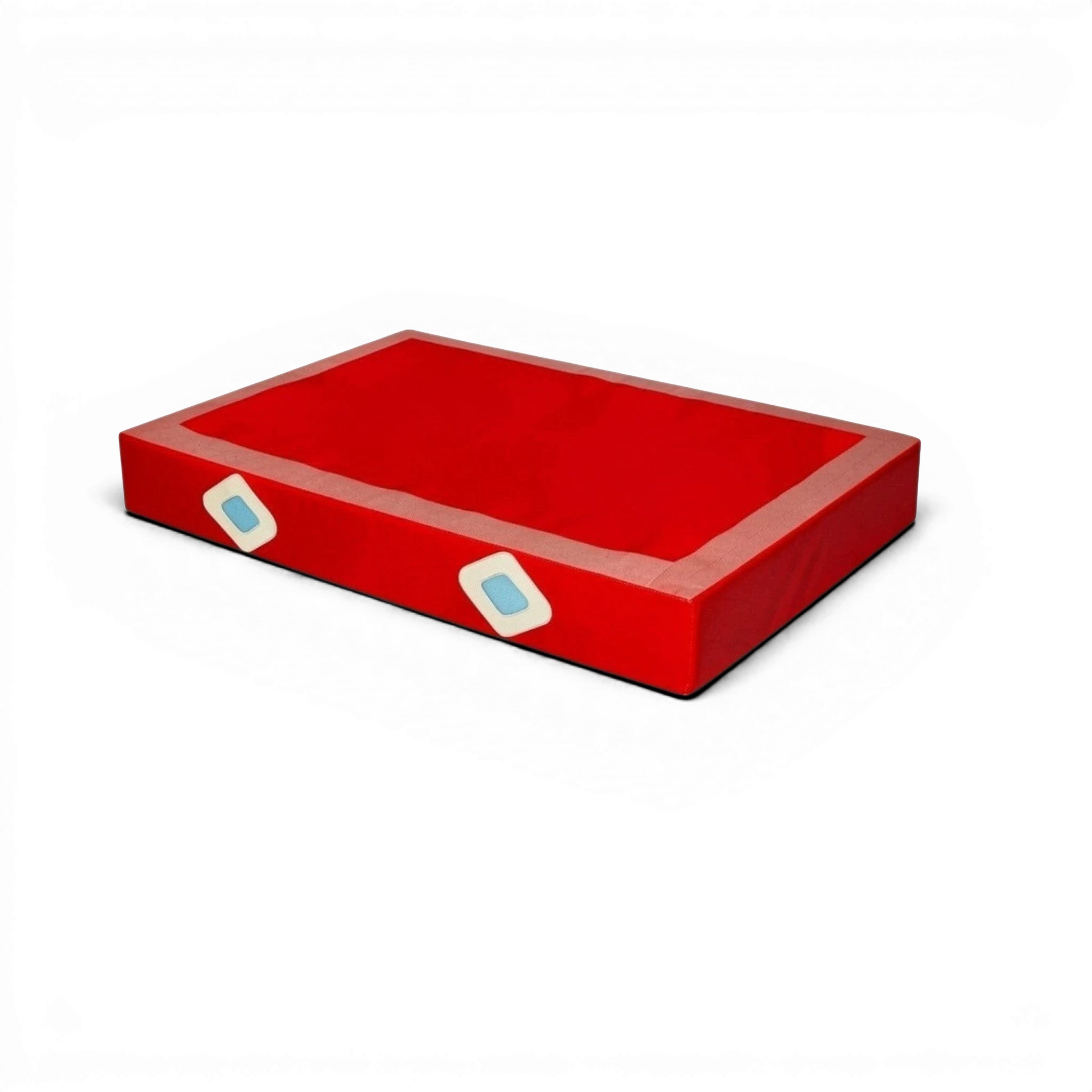 UK Gym Pits FIG approved red vault landing mat with durable PVC vinyl cover and reinforced corners