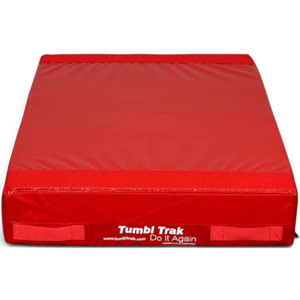 UK Gym Pits red vault table top trainer with durable vinyl cover and side handles for gymnastics training
