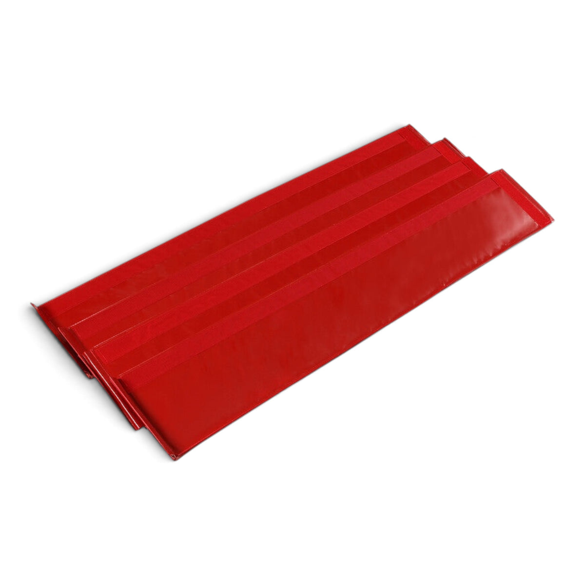 UK Gym Pits red vinyl padded side skirts for Tumbl Trak Xtreme gymnastics equipment