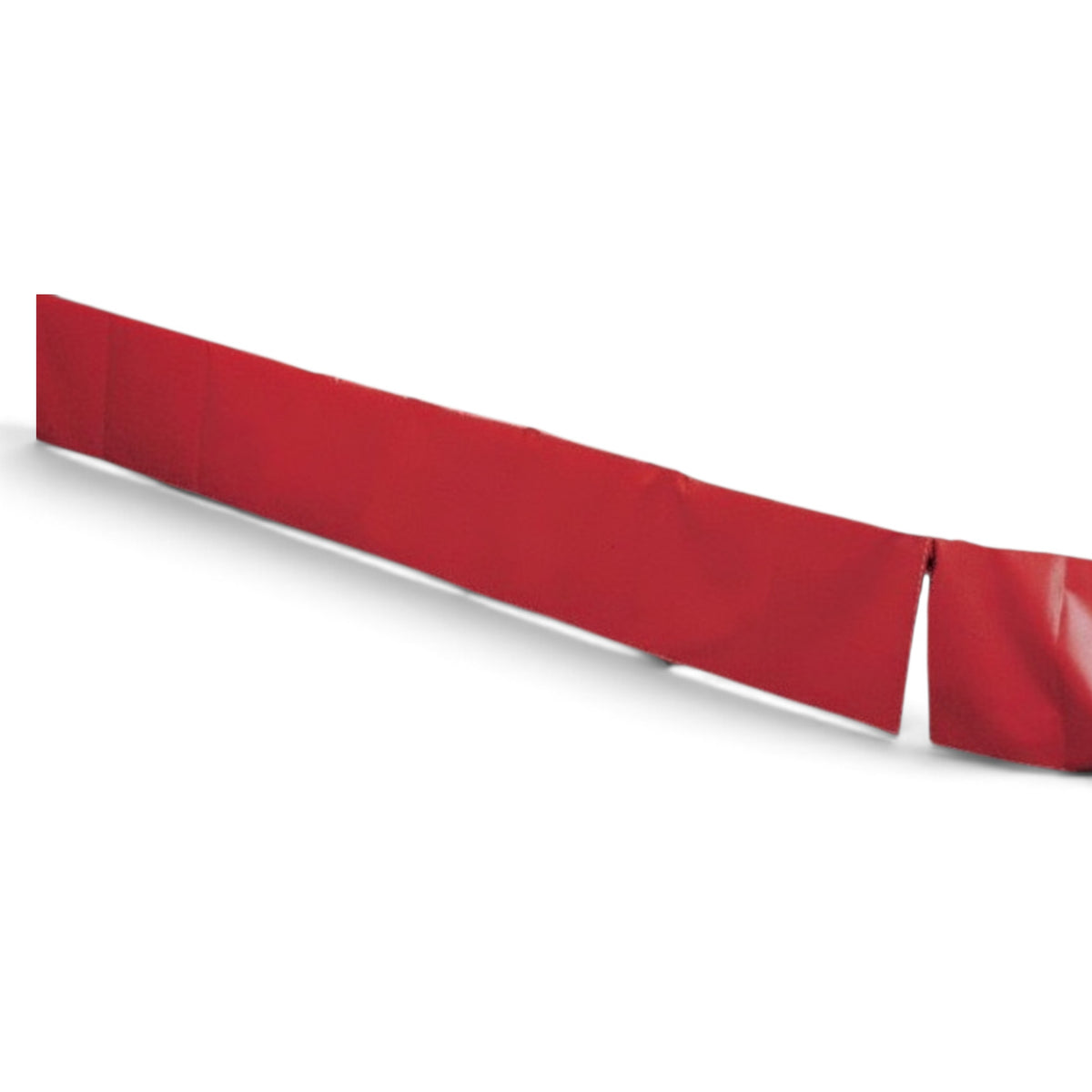 UK Gym Pits standard red vinyl skirt for Tumbl Trak, featuring 5cm Velcro attachment for easy frame installation.