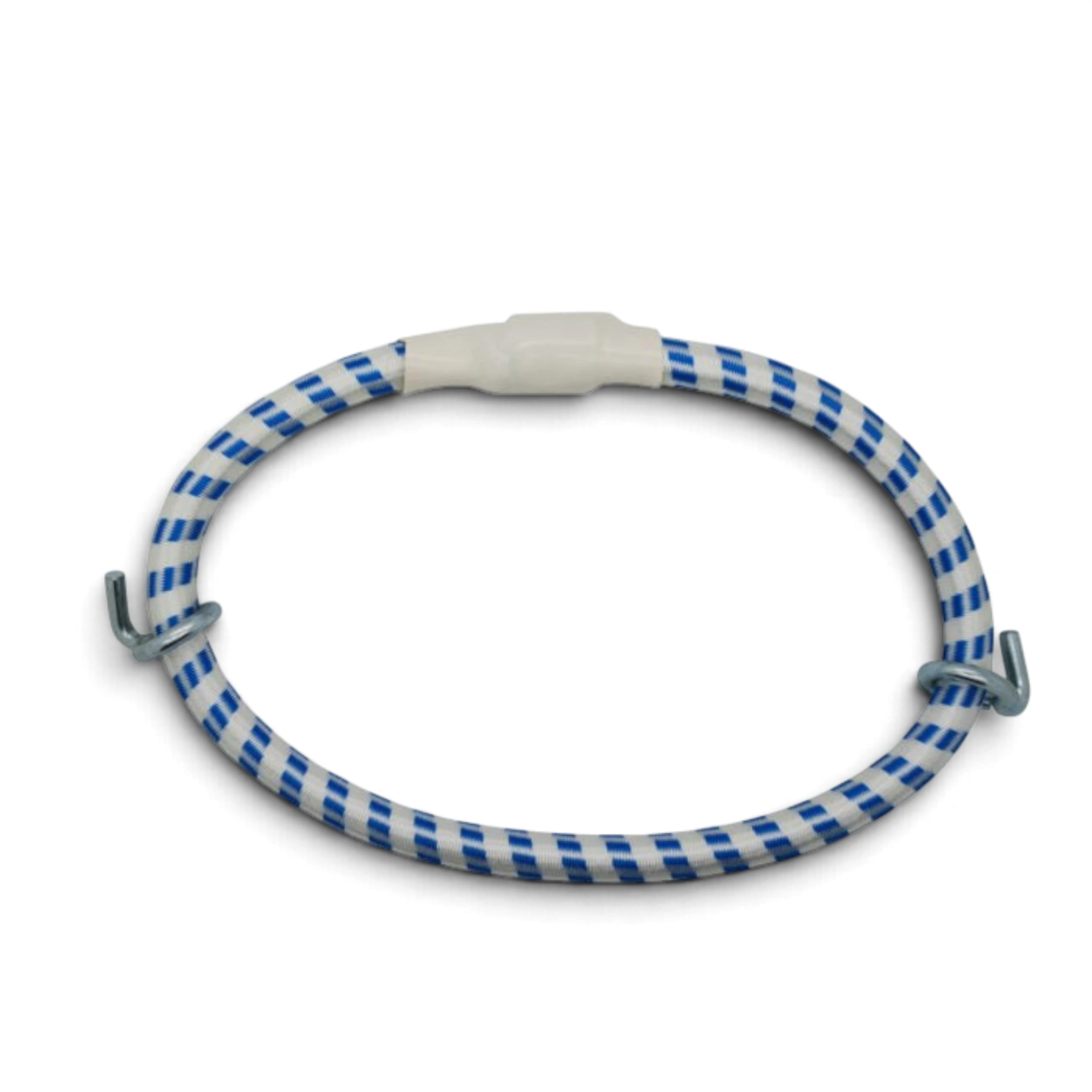 UK Gym Pits blue and white striped rubber trampoline cable with metal hooks for 77 and 77A models