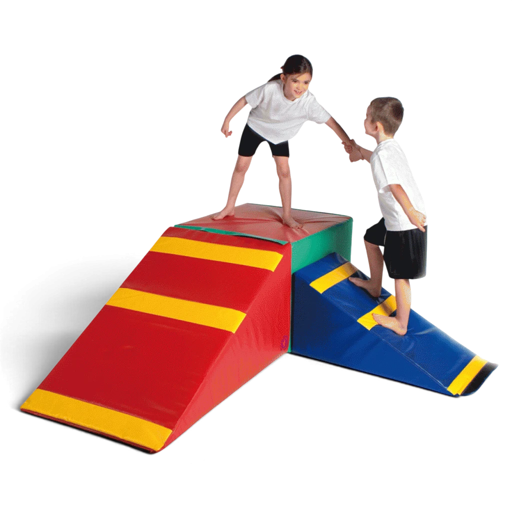 UK Gym Pits Jump for Joy soft play foam wedges for children to practice gymnastics and motor skills