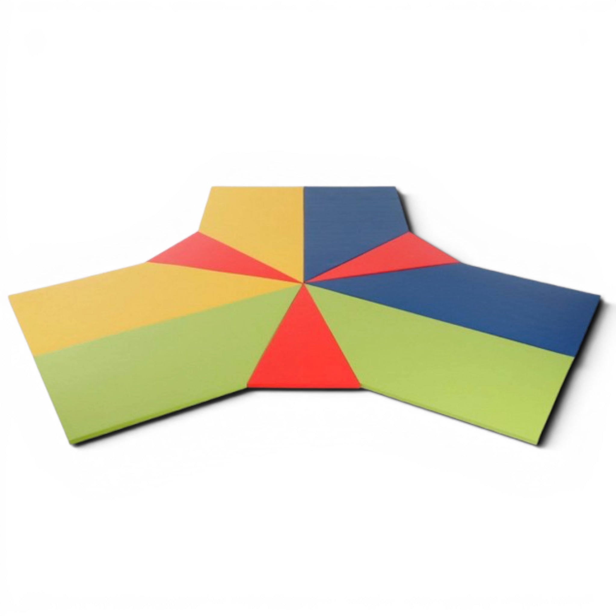 UK Gym Pits Spectrum climbing frame mat set featuring multi-coloured triangular and rectangular safety mats.