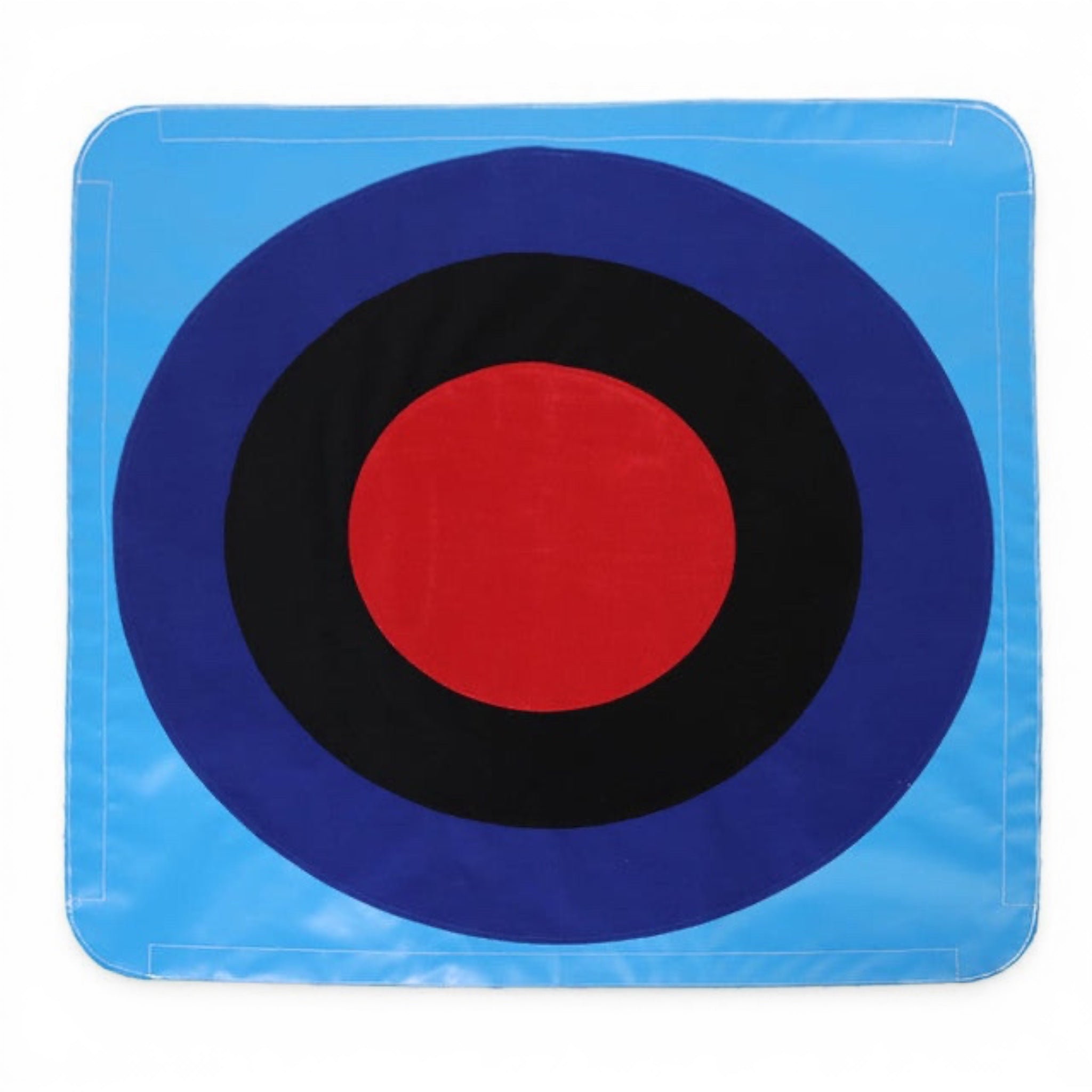 UK Gym Pits Spencer Spot Landing Dot with blue, black, and red bullseye target for gymnastics precision training