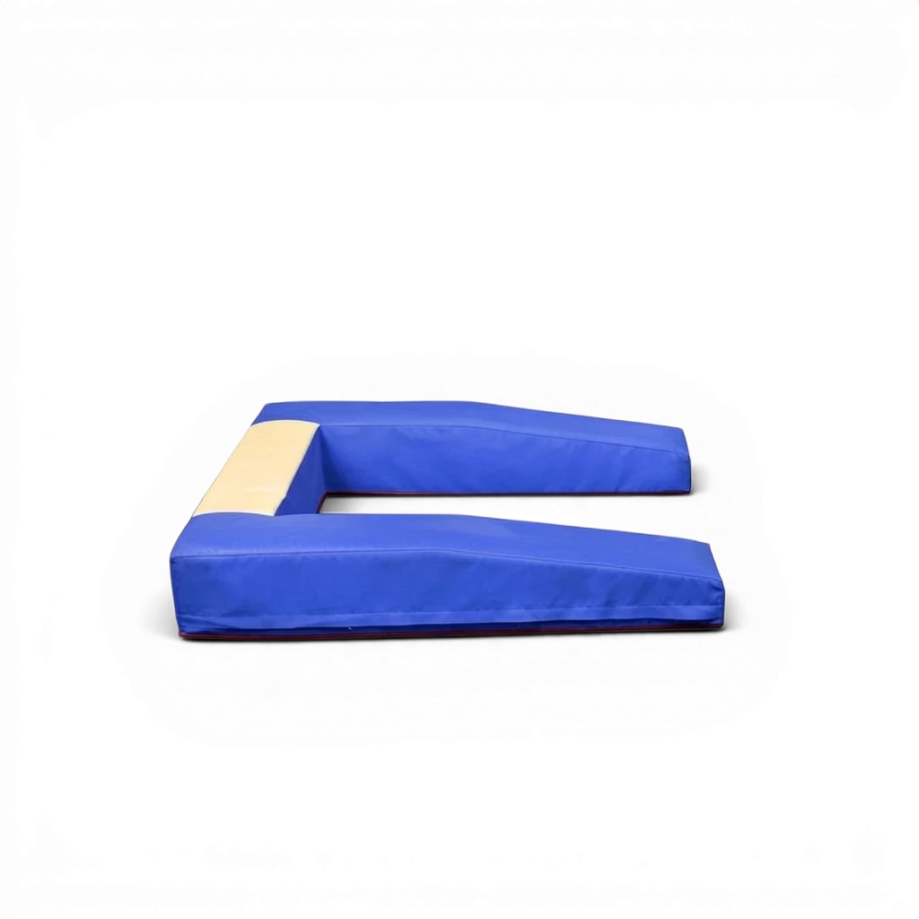 UK Gym Pits blue and beige PVC springboard safety surround mat for gymnastics equipment