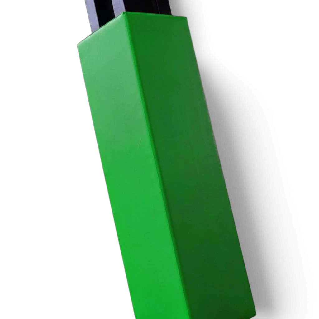 UK Gym Pits square green foam post protector with heavy-duty PVC cover for gym safety and shock absorption