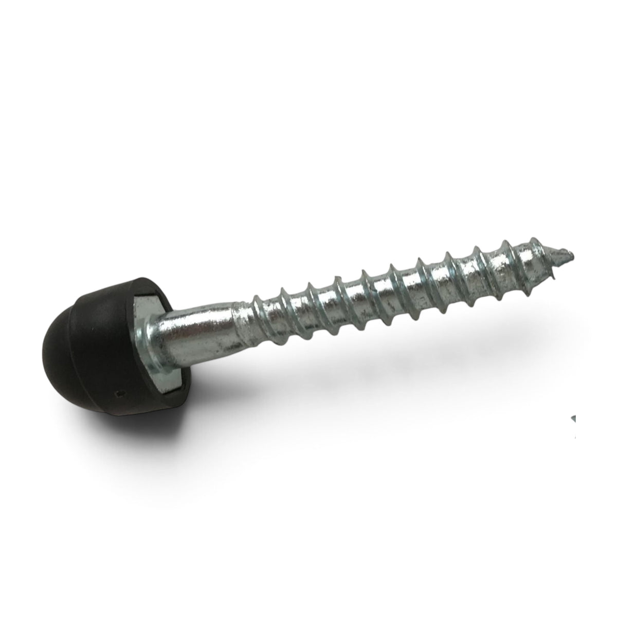 UK Gym Pits M10 x 70mm stainless steel coach bolt with a black plastic cap for handrail base plate installation