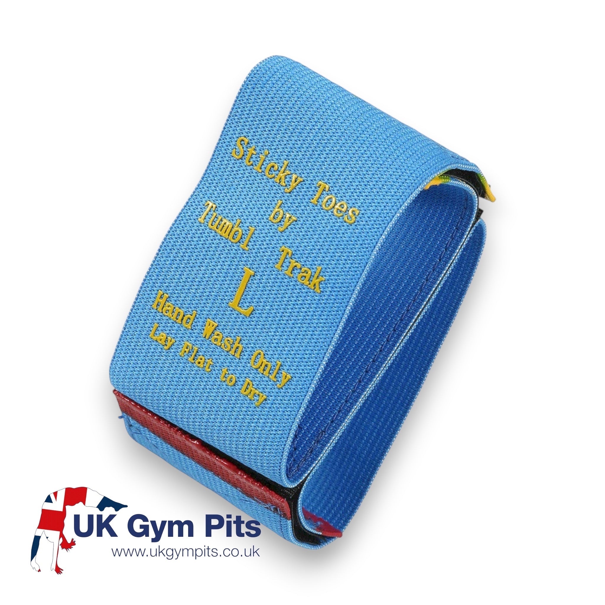 UK Gym Pits Sticky Toes blue velcro training strap for cheerleading and gymnastics foot alignment