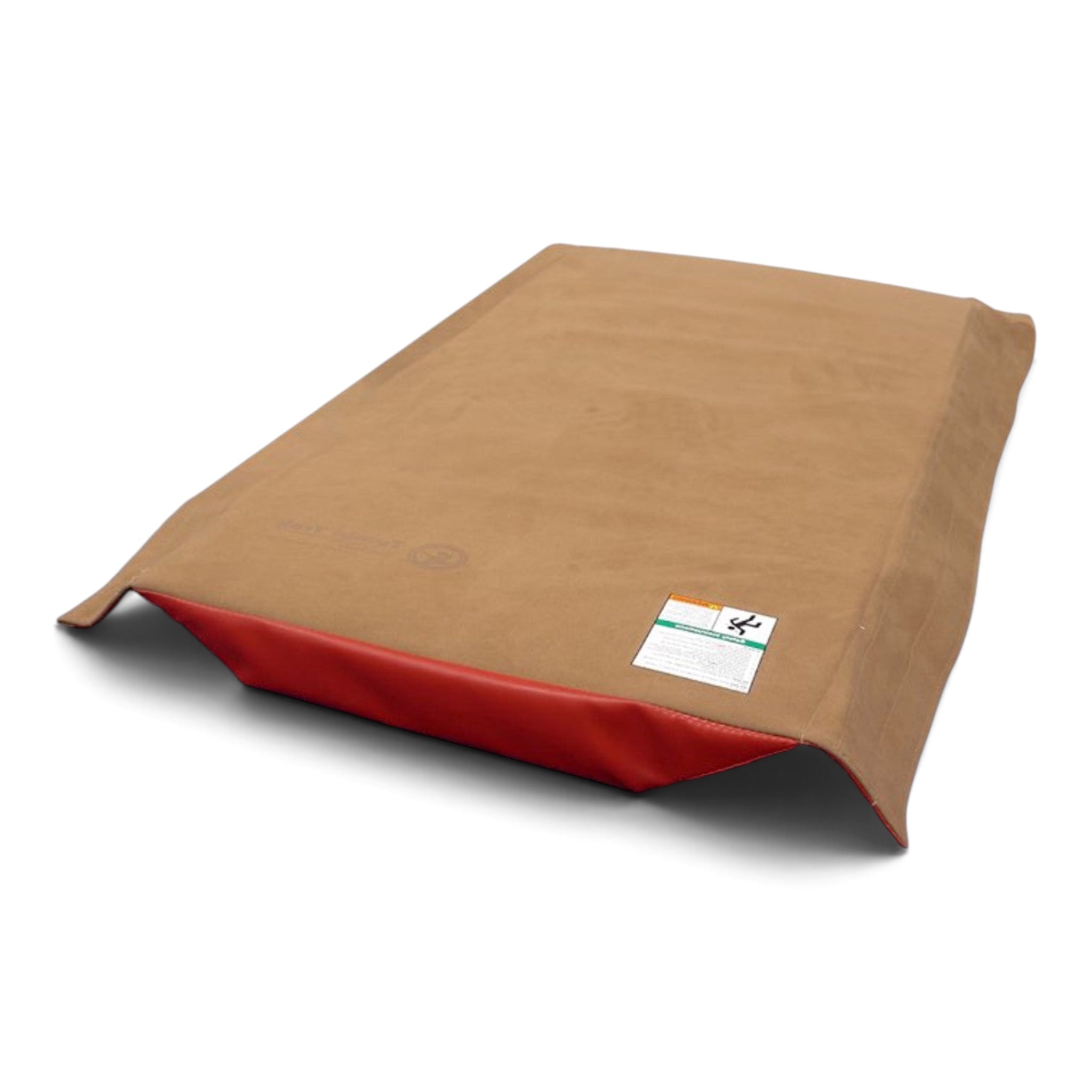 UK Gym Pits T-Trainer Cover Pro with tan suede top and red sides, designed for vault table training.