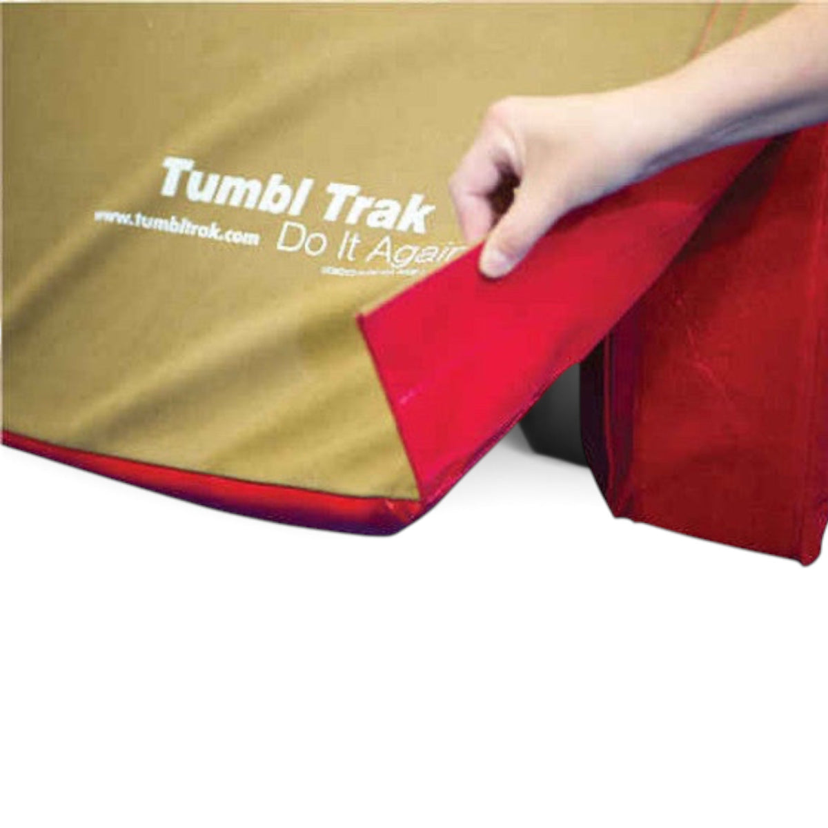 UK Gym Pits T-Trainer suede cover pro being attached to the red vault trainer base with Velcro