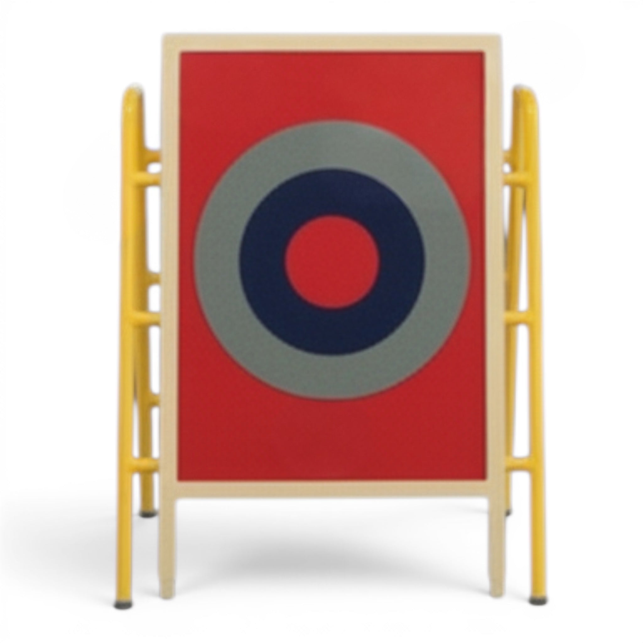 UK Gym Pits target board with hook and loop surface for bean bag throwing games, featuring a bullseye design.