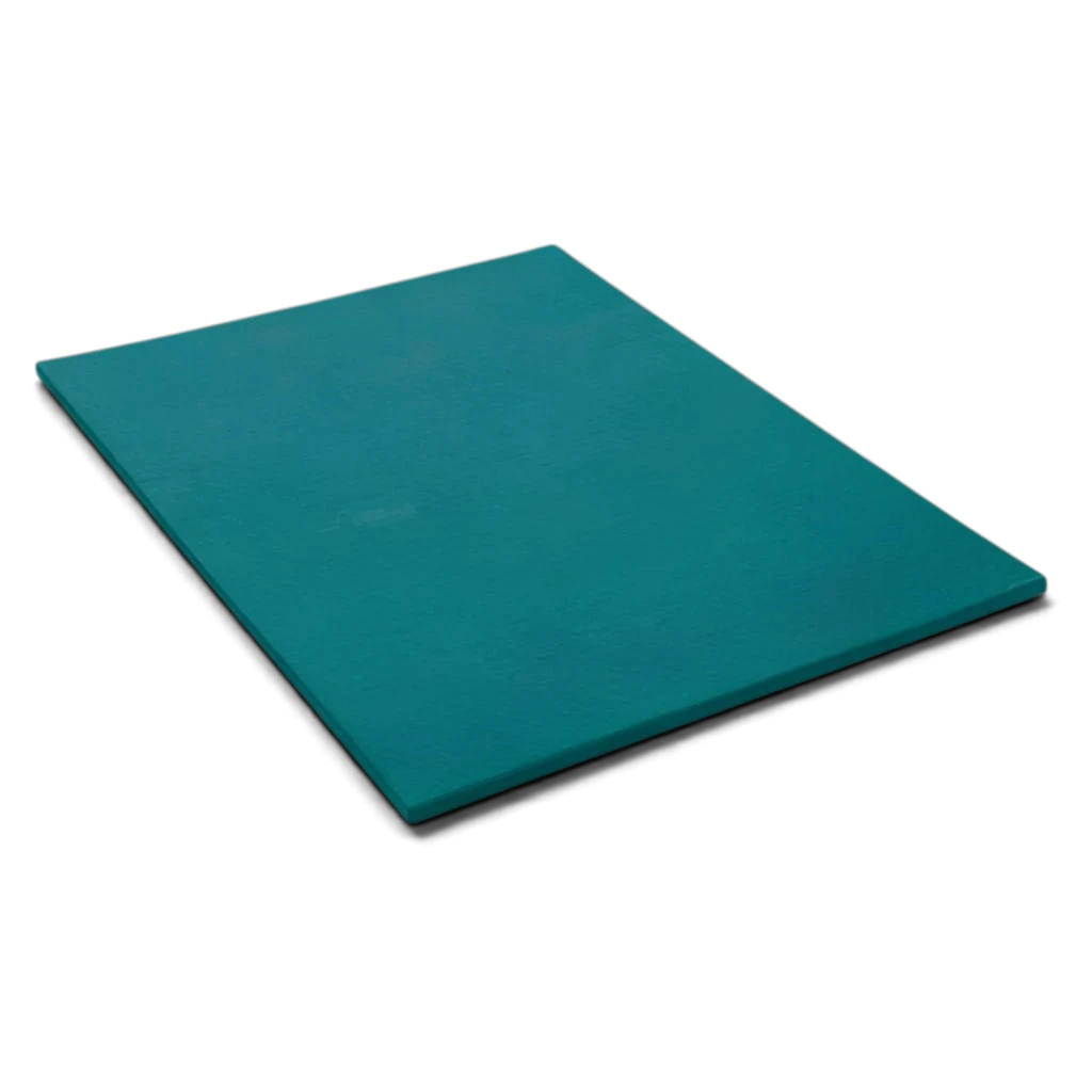 UK Gym Pits medium-weight teal stretch mat made of chipfoam with a durable PVC cover and anti-slip base.
