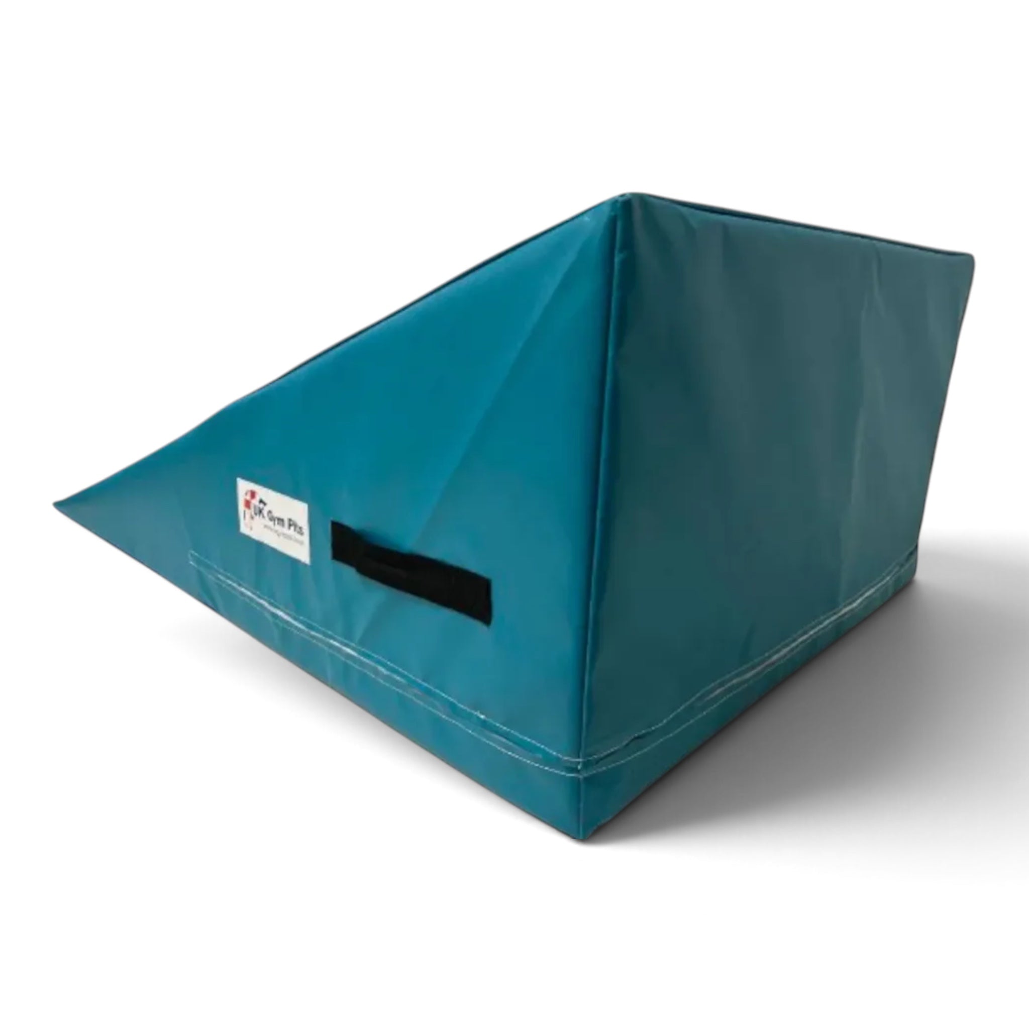 UK Gym Pits teal inclined wedge gymnastics mat with carry handle and anti-slip base for soft play and exercise